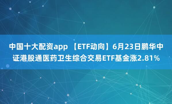 中国十大配资app 【ETF动向】6月23日鹏华中证港股通医药卫生综合交易ETF基金涨2.81%